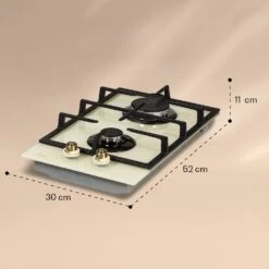 Victoria Domino Gaskochfeld 2-flammig Sabaf-Brenner Glaskeramik Retro-Look -Heimladen 10038375 yy 0008 logo