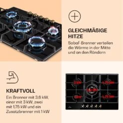 Victoria 5 Gaskochfeld 5-flammig Sabaf-Brenner Glaskeramik Retro-Look -Heimladen 10038376 de 0003 logo