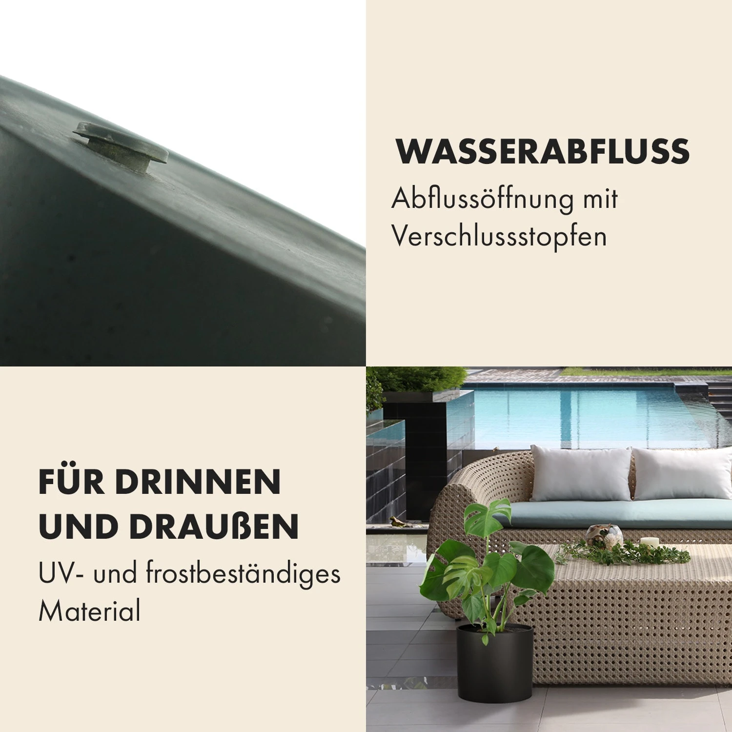 Gendt Pflanztopf Übertopf Faserstein In/Outdoor 6 Gendt Pflanztopf Übertopf Faserstein In/Outdoor – Bild 4