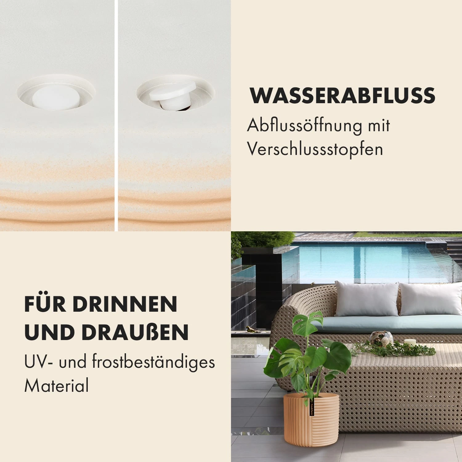 Hasselt Blumentopf Polystone Pflanzenfreundlich Handgemacht 3D-Optik 6 Hasselt Blumentopf Polystone Pflanzenfreundlich Handgemacht 3D-Optik – Bild 4