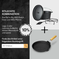 Galloway Dutch Oven 6.0 BBQ-Topf Gusseisen Voreingebrannt Größe M / 6 Qt -Heimladen 10038581 de 0007 usp
