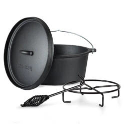 Galloway Dutch Oven 6.0 BBQ-Topf Gusseisen Voreingebrannt Größe M / 6 Qt