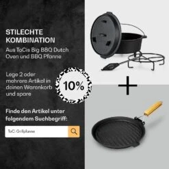 Guernsey Premium Dutch Oven 6.0 BBQ-Topf Gusseisen Standfüße Größe M / 6 Qt -Heimladen 10038642 de 0007 usp