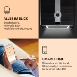 Futurelight Smart Inselabzugshaube Umluft 420m³/h LED Edelstahl -Heimladen 10038709 de 0003 logo