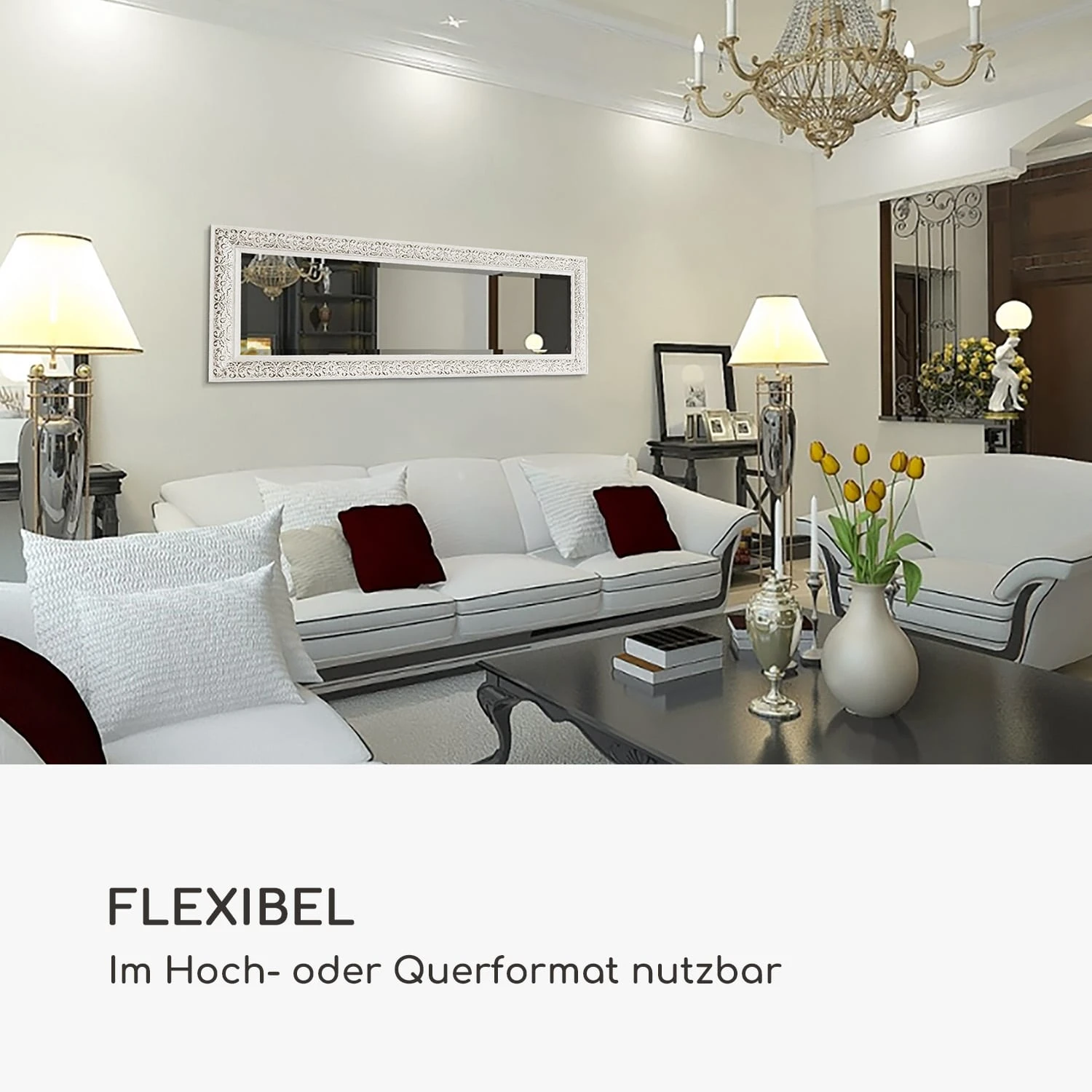 Greenford Spiegel Holzrahmen Rechteckig 130 X 45 Cm Vintage 4 Greenford Spiegel Holzrahmen Rechteckig 130 X 45 Cm Vintage – Bild 2