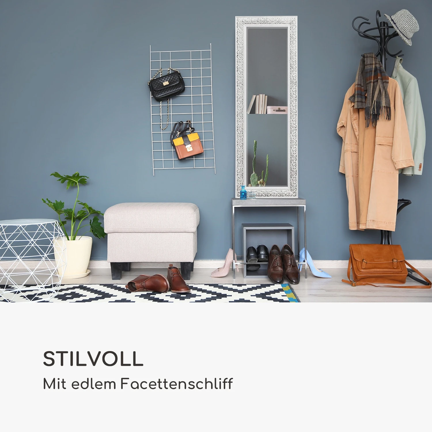 Greenford Spiegel Holzrahmen Rechteckig 130 X 45 Cm Vintage 5 Greenford Spiegel Holzrahmen Rechteckig 130 X 45 Cm Vintage – Bild 3