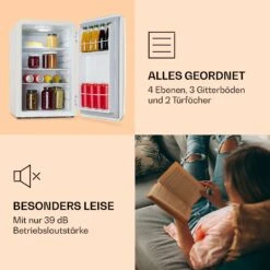 Audrey Retro-Kühlschrank 70 Liter 3 Regale 2 Türfächer Innenbeleuchtung -Heimladen 10039694 de 0006 logo