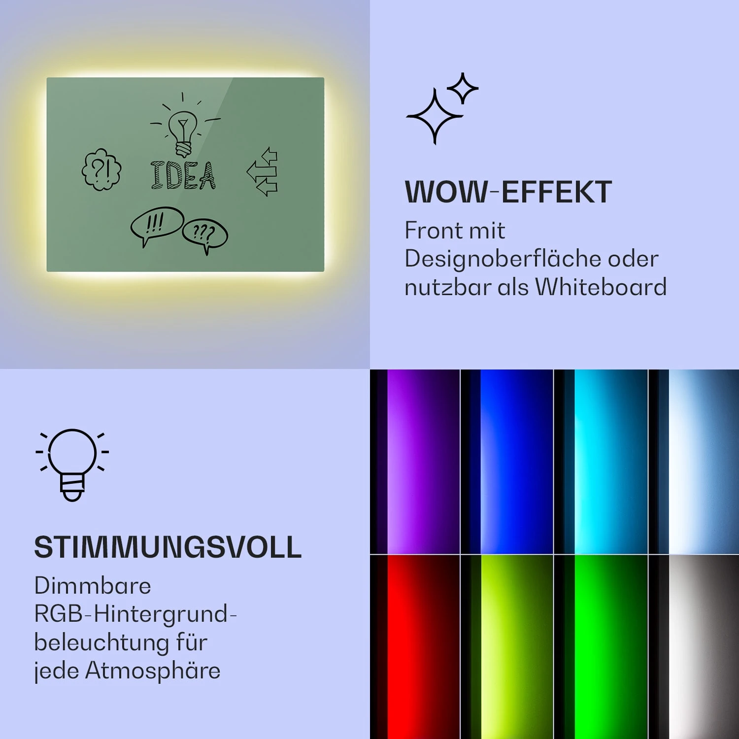 Mojave 750 Smart 2-in-1 Heizgerät Infrarot Konvektor 85x60cm 750W RGB-Licht 5 Mojave 750 Smart 2-in-1 Heizgerät Infrarot Konvektor 85x60cm 750W RGB-Licht – Bild 3