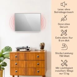 La Palma 750 Smart 2-in-1 Heizgerät Infrarot Konvektor 85x60cm 750W Spiegelfront -Heimladen 10039833 de 0002 usp