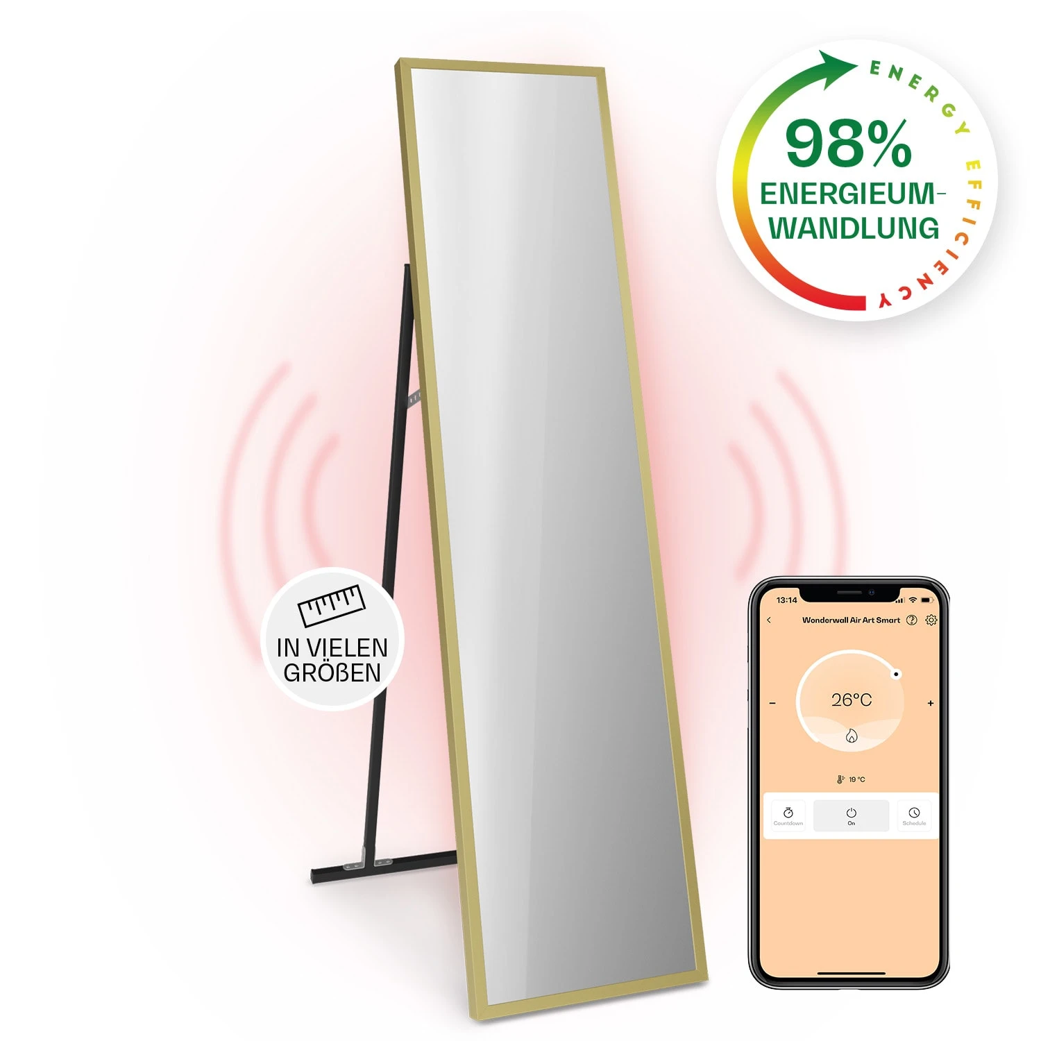La Palma 900 Smart Infrarotstrahler Konvektor 40x160cm 900W Spiegel Standfuß 3 La Palma 900 Smart Infrarotstrahler Konvektor 40x160cm 900W Spiegel Standfuß