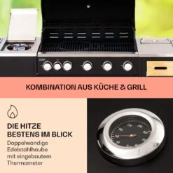 Jersey Outdoor Kitchen Gasgrill Spüle 20,7 KW 5+1 Brenner Mobil -Heimladen 10039854 de 0003 usp