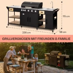 Jersey Outdoor Kitchen Gasgrill Spüle 20,7 KW 5+1 Brenner Mobil -Heimladen 10039854 de 0006 usp