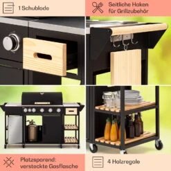Jersey Outdoor Kitchen Gasgrill 20,7 KW 5+1 Brenner Mobil Regenschutz -Heimladen 10039855 de 0005 usp