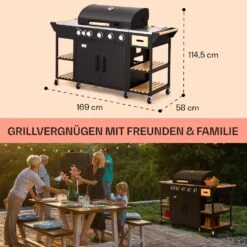 Jersey Outdoor Kitchen Gasgrill 20,7 KW 5+1 Brenner Mobil Regenschutz -Heimladen 10039855 de 0006 usp