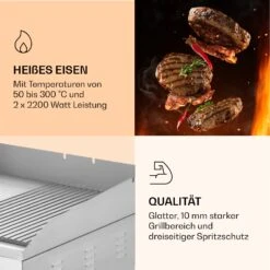 Grillmeile 4400 Elektrogrill Plancha 2x2200W Grillplatte Edelstahl -Heimladen 10039915 de 0005 logo