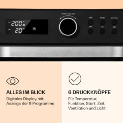 Prime Air Heißluftfritteuse 1500W 23l Timer 8 Programme -Heimladen 10040025 de 0004 logo