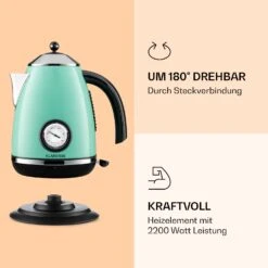 Aquavita Chalet Wasserkocher 1,7 Liter 2200 Watt Temperaturanzeige Edelstahl -Heimladen 10040040 de 0003 logo