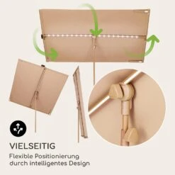 Blumfeldt Bayonne Sonnenschirm 130 X 180 Cm Polyester UV 50 Solar LED -Heimladen 10040103 de 0004 logo