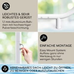 Nantes Pavillon Gazebo Sonnendach 3x3m Polyester Stahlrahmen UV50+ Bodenrollen -Heimladen 10040106 de 0003 logo