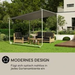 Nantes Pavillon Gazebo Sonnendach 3x3m Polyester Stahlrahmen UV50+ Bodenrollen -Heimladen 10040106 de 0005 logo