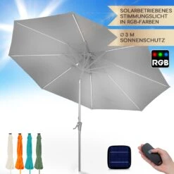 Blumfeldt Calais Sonnenschirm LED Aluminium-Rahmen Polyester-Bespannung UV 50