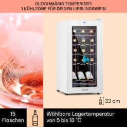 Shiraz 15 Slim Uno Weinkühlschrank 44l Touch-Bedienfeld 5-18°C -Heimladen 10040214 de 0003 usp