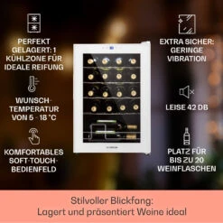Shiraz 20 Uno Weinkühlschrank 53l 20Fl Touch-Bedienfeld 5-18°C 11 Shiraz 20 Uno Weinkühlschrank 53l 20Fl Touch-Bedienfeld 5-18°C -Heimladen 10040216 de 0002 usp