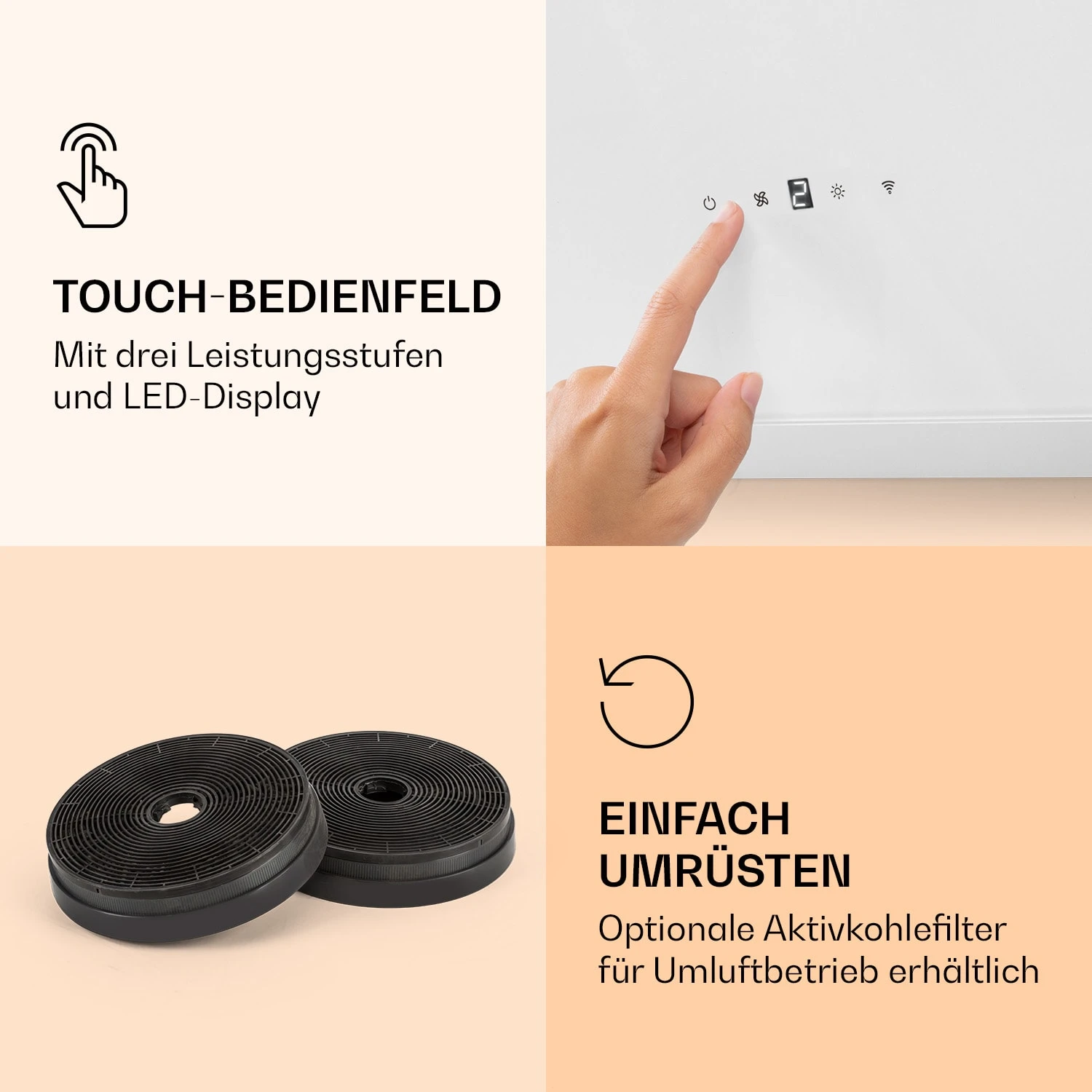 Alina 90 Smart Dunstabzugshaube 90cm 594m³/h LED Ambiente Glasfront 8 Alina 90 Smart Dunstabzugshaube 90cm 594m³/h LED Ambiente Glasfront – Bild 6