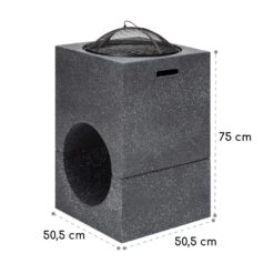 Blumfeldt Monolith Feuerschale Mit Grill MGO & Stahlschale Inkl. Funkenschutz -Heimladen 10040240 yy 0007 dimensions