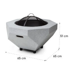 Blumfeldt Diamond Feuerschale Mit Grill MGO & Stahlschale Inkl. Funkenschutz -Heimladen 10040241 yy 0007 dimensions