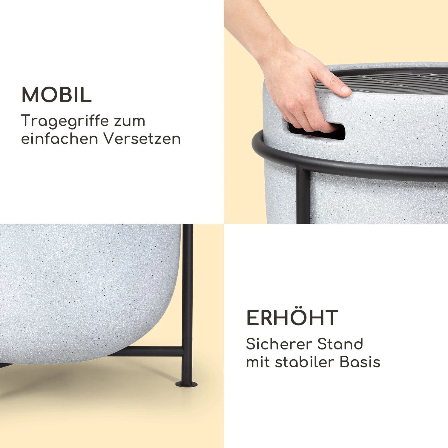 Blumfeldt Grail Feuerschale Mit Grill MGO & Stahlschale Inkl. Funkenschutz 7 Blumfeldt Grail Feuerschale Mit Grill MGO & Stahlschale Inkl. Funkenschutz – Bild 5