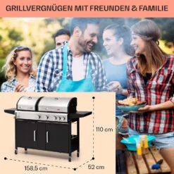 Kingsville 4.1 Kombigrill Gas + Kohle 13,7 KW 4+1 Brenner -Heimladen 10040271 de 0007 usp