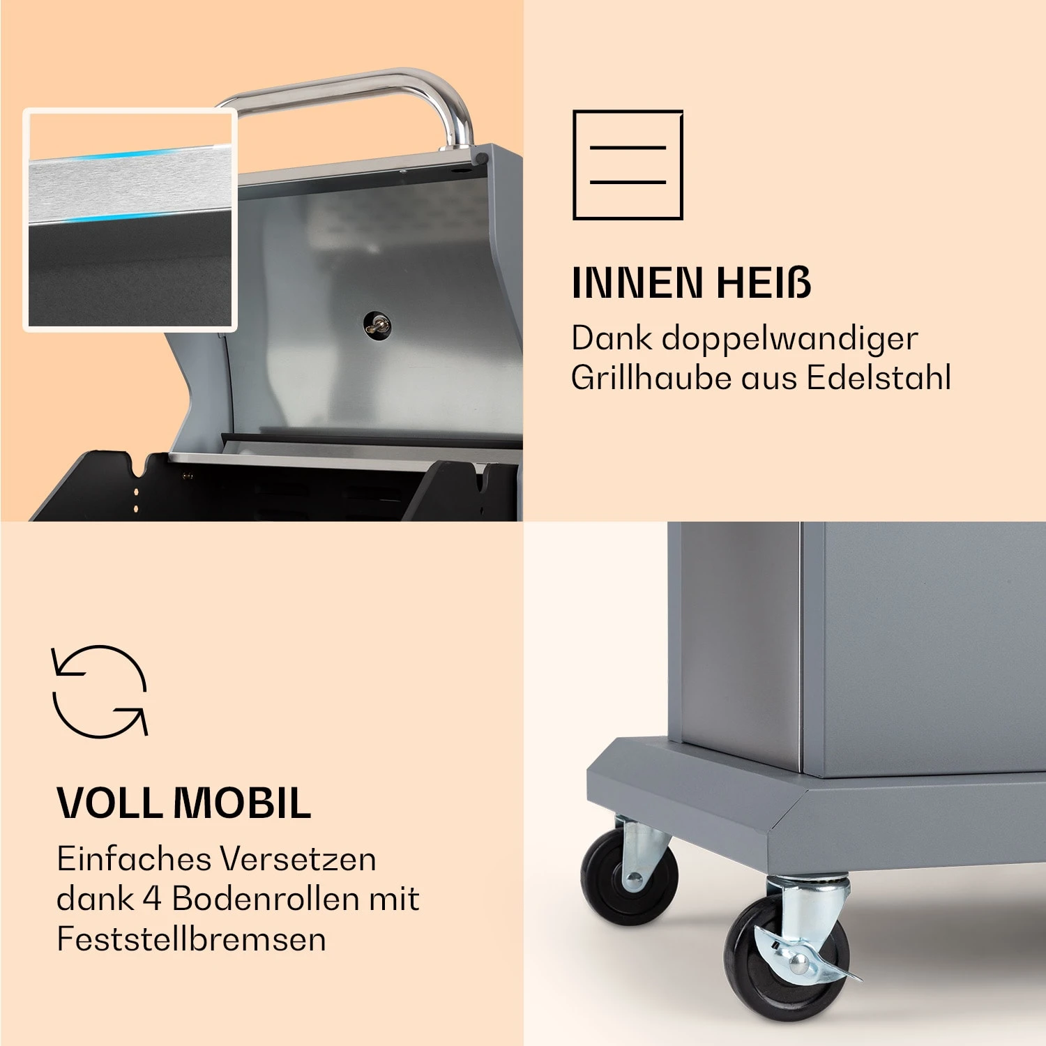 Lucifer 2 Gasgrill 2 X 3,6 KW Brenner 45x45cm Grill Edelstahl Mobil 8 Lucifer 2 Gasgrill 2 X 3,6 KW Brenner 45x45cm Grill Edelstahl Mobil – Bild 6