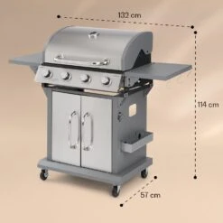 Lucifer 4 Gasgrill 4 X 3,6 KW Brenner 69x45cm Grill Edelstahl Mobil -Heimladen 10040281 yy 0008 dimensions