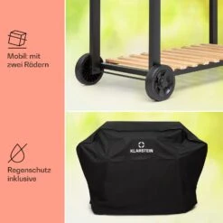 Aberdeen Double Holzkohlegrill Smoker Thermometer 2 Seitentische Mobil -Heimladen 10040293 de 0008 usp