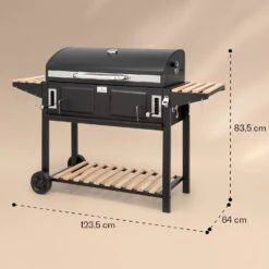 Aberdeen Double Holzkohlegrill Smoker Thermometer 2 Seitentische Mobil -Heimladen 10040293 yy 0011 dimensions