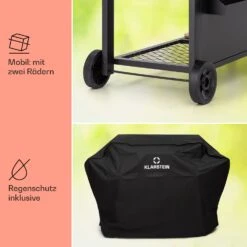 Aberdeen Kombi-Grill Gas Kohle Smoker Thermometer 2 Seitentische Mobil -Heimladen 10040294 de 0008 usp