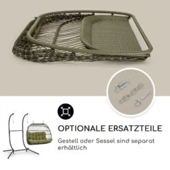 Biarritz Double Hängesessel Zweier PE Aluminium Polyrattan 260 Kg -Heimladen 10040298 de 0005 usp