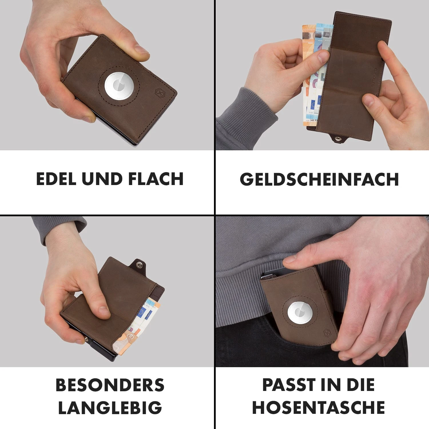 ZNAP Airtag Wallet 12 Karten Münzfach 9x1,8x6 Cm (BxHxT) RFID-Schutz 7 ZNAP Airtag Wallet 12 Karten Münzfach 9x1,8x6 Cm (BxHxT) RFID-Schutz – Bild 5