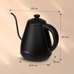 Garcon Wasserkocher 1L 2000W Warmhaltefunktion Schwanenhals Edelstahl -Heimladen 10040347 yy 0007 dimensions