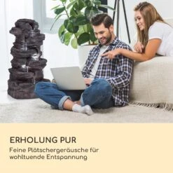 Stonehenge XL Solarbrunnen LED-Beleuchtung Polyresin Li-Ionen-Akku -Heimladen 10040348 de 0006 logo