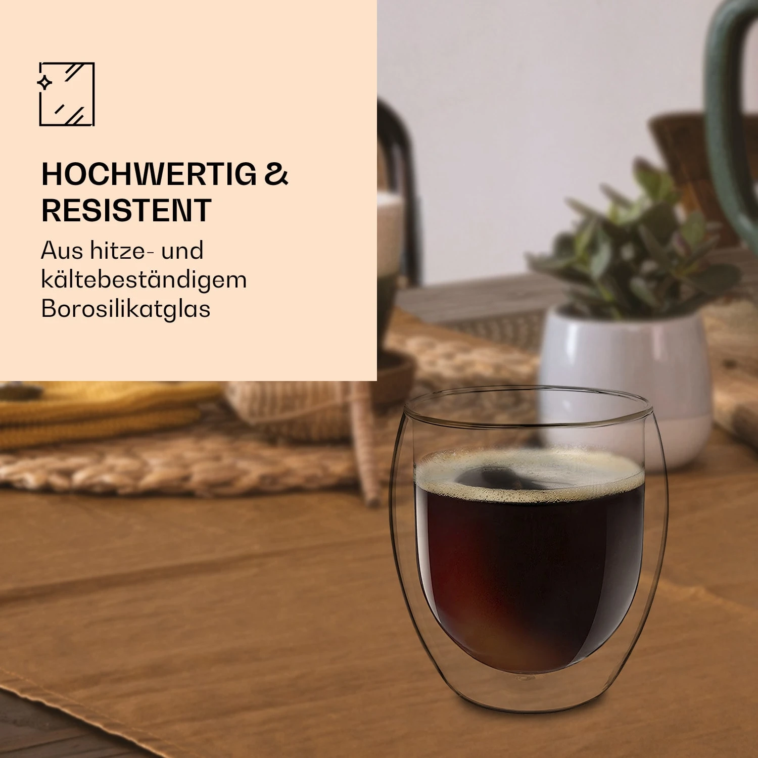 DUOS Jumbo Doppelwandiges Thermoglas 310ml Borosilikatglas Handgemacht 4 DUOS Jumbo Doppelwandiges Thermoglas 310ml Borosilikatglas Handgemacht – Bild 3