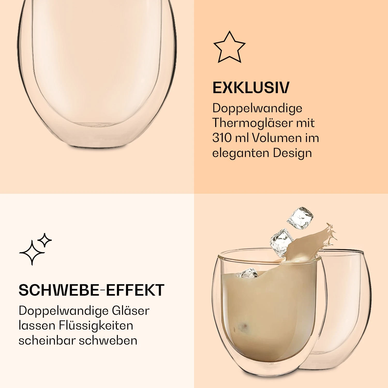 DUOS Jumbo Doppelwandiges Thermoglas 310ml Borosilikatglas Handgemacht 6 DUOS Jumbo Doppelwandiges Thermoglas 310ml Borosilikatglas Handgemacht – Bild 5