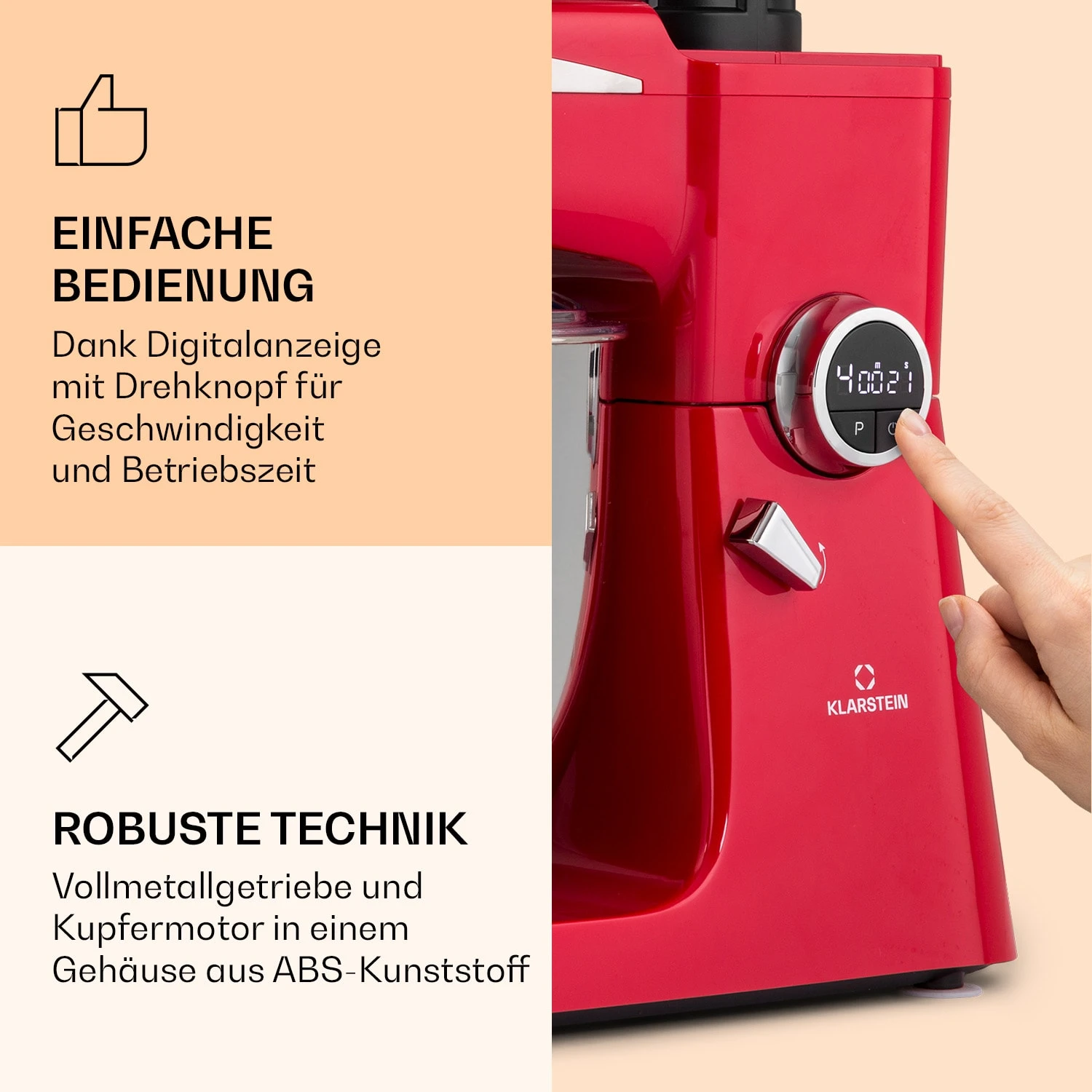 Renata Rossa Küchenmaschine 3-in-1 2000W 2,7PS 5Ltr Edelstahl BPA-frei 5 Renata Rossa Küchenmaschine 3-in-1 2000W 2,7PS 5Ltr Edelstahl BPA-frei – Bild 3