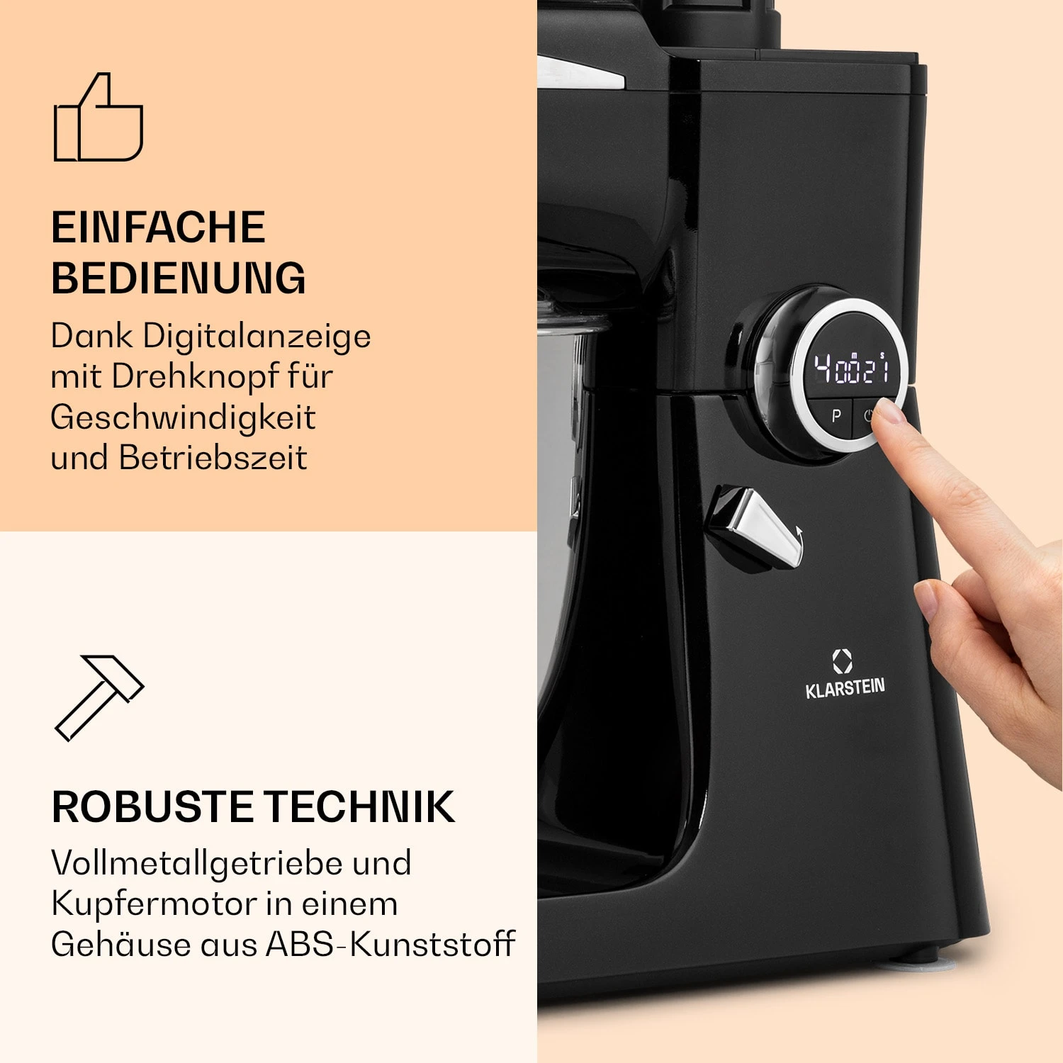 Renata Rossa Küchenmaschine 3-in-1 2000W 2,7PS 5Ltr Edelstahl BPA-frei 5 Renata Rossa Küchenmaschine 3-in-1 2000W 2,7PS 5Ltr Edelstahl BPA-frei – Bild 3