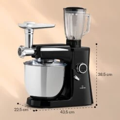 Renata Rossa Küchenmaschine 3-in-1 2000W 2,7PS 5Ltr Edelstahl BPA-frei 17 Renata Rossa Küchenmaschine 3-in-1 2000W 2,7PS 5Ltr Edelstahl BPA-frei -Heimladen 10040500 yy 0008 dimensions