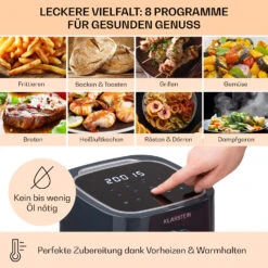 Crisp-Pro Heißluftfritteuse Air Fryer 1400W 2,8 Ltr Timer Edelstahl -Heimladen 10040698 de 0003 usp
