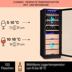 Barossa 123 Duo Weinkühlschrank 123 Fl 226 Ltr 2 Zonen Touch-Steuerung -Heimladen 10040721 de 0003 usp