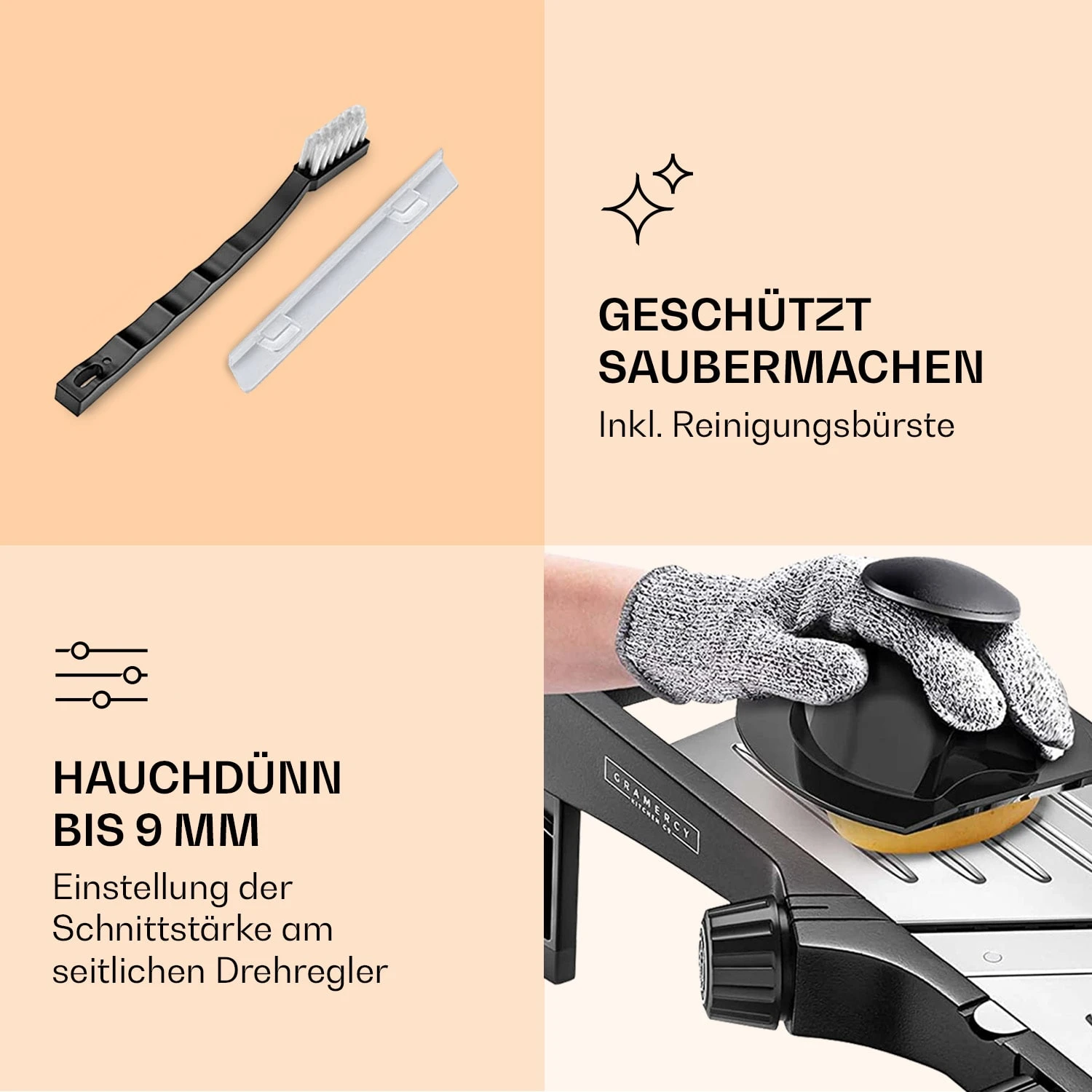 Mandoline Küchenhobel Inkl. Wellenschnitt Edelstahl 1 Bis 9 Mm Julienne-Schneider 6 Mandoline Küchenhobel Inkl. Wellenschnitt Edelstahl 1 Bis 9 Mm Julienne-Schneider – Bild 4