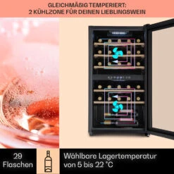 Barossa 29 Duo Weinkühlschrank 29 Fl 80 Ltr 2 Zonen Drucktasten -Heimladen 10041124 de 0003 usp